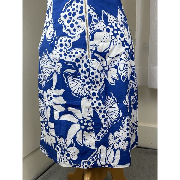 Lilly Pulitzer Augusta Shift Dress Size 6 Deep Sea Blue Quahog Chowdah Lace - Picture 9 of 16